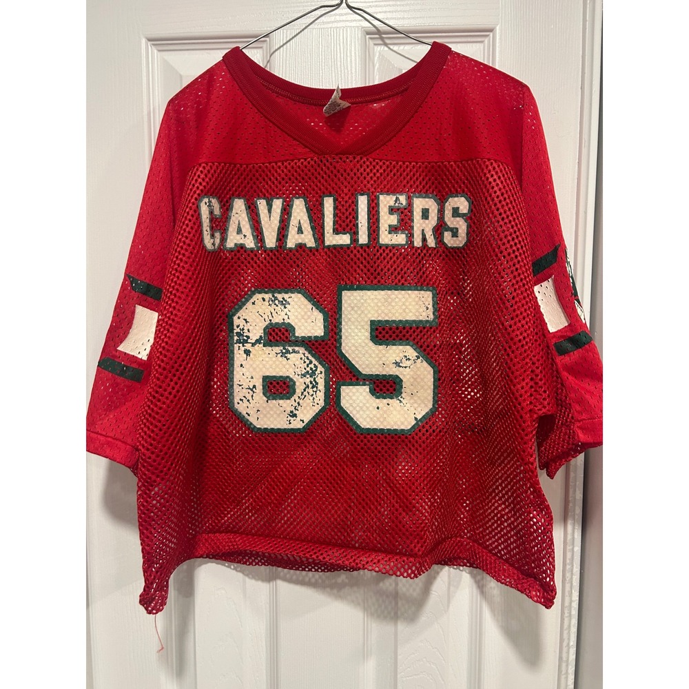 Vintage Bike Cavaliers 65 Mesh Football Jersey Red Mens L-XL Made in USA